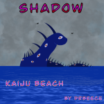 A many-eyed monster looms as the horizon of the ocean. Tiny helicopters fly around it
